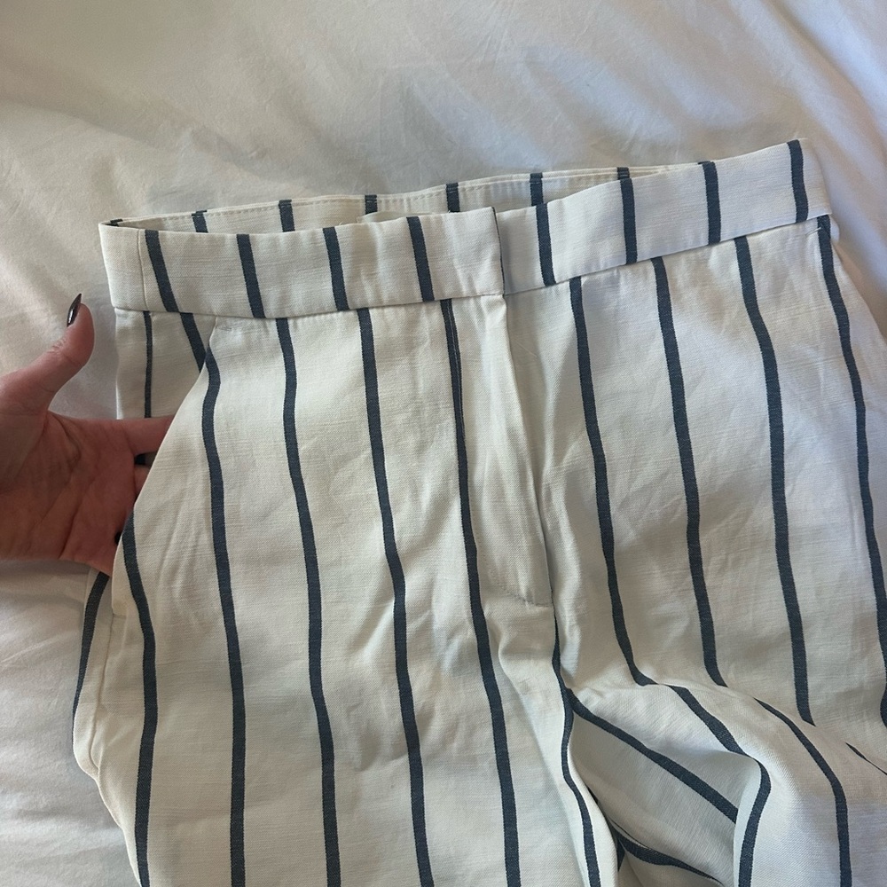 H&M White and Blue Striped Trousers - Picture 2 of 4
